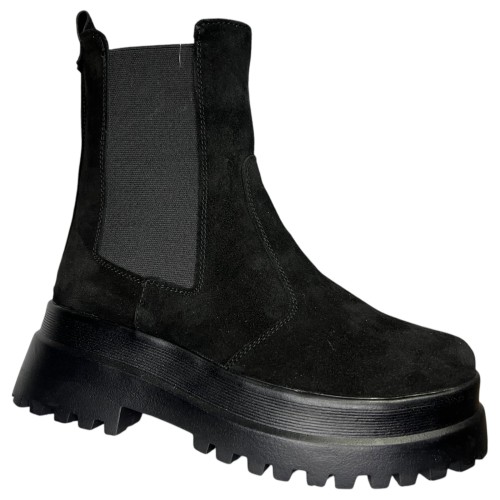 Черевики жіночі замшеві ASTRA челсі 36 чорний хутро