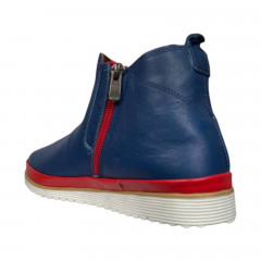 Черевики жіночі шкіряні RIKEL 9870 laci сині красні байка