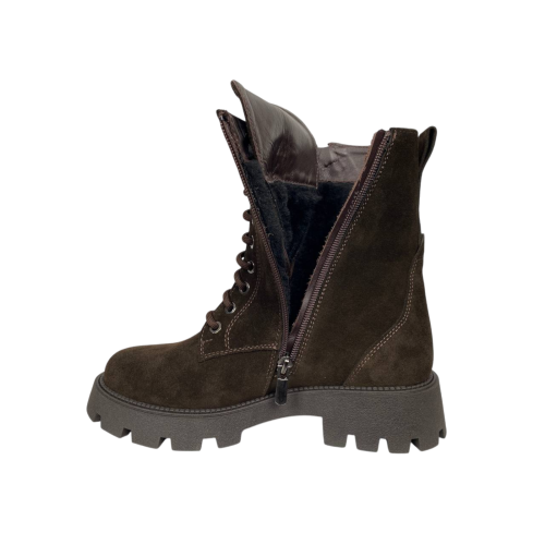 Ботинки женские замшевые DIANA D-249/940 коричневый мех