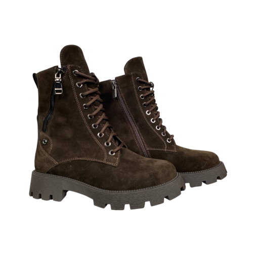 Ботинки женские замшевые DIANA D-249/940 коричневый мех