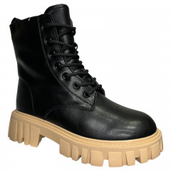 Ботинки женские кожаные IT TS DW 5020-6 черный мех