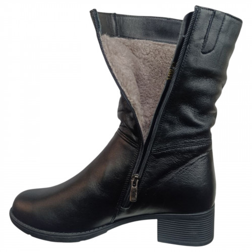 Чоботи жіночі шкіряні Scorpion 1410 01 чорний хутро