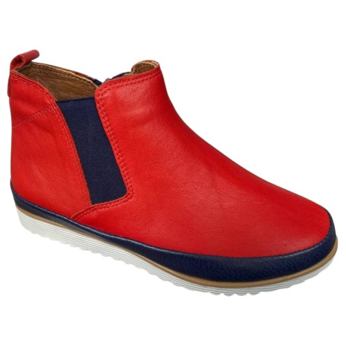 Ботинки женские кожаные RIKEL 9870 kirmizi красные синие