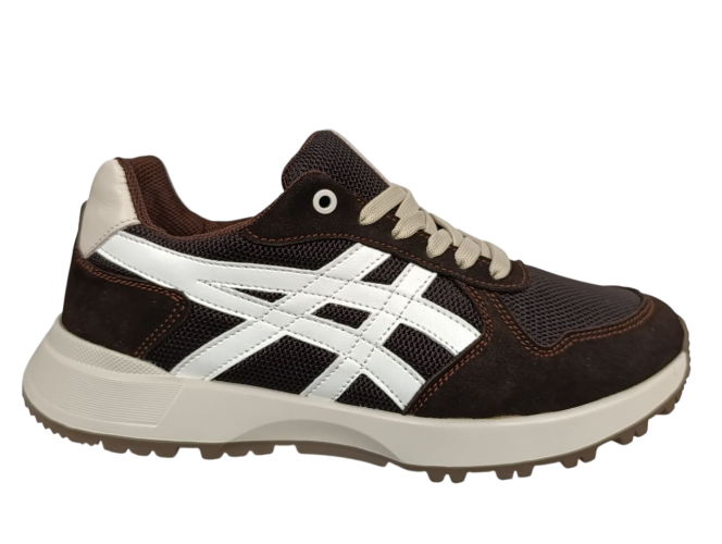 Кроссовки мужские текстильные CROSSAV 25-368 08 коричневые нубук сетка