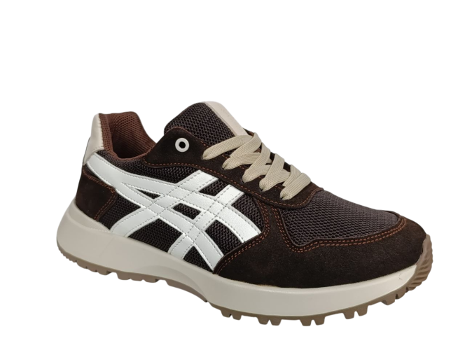 Кроссовки мужские текстильные CROSSAV 25-368 08 коричневые нубук сетка