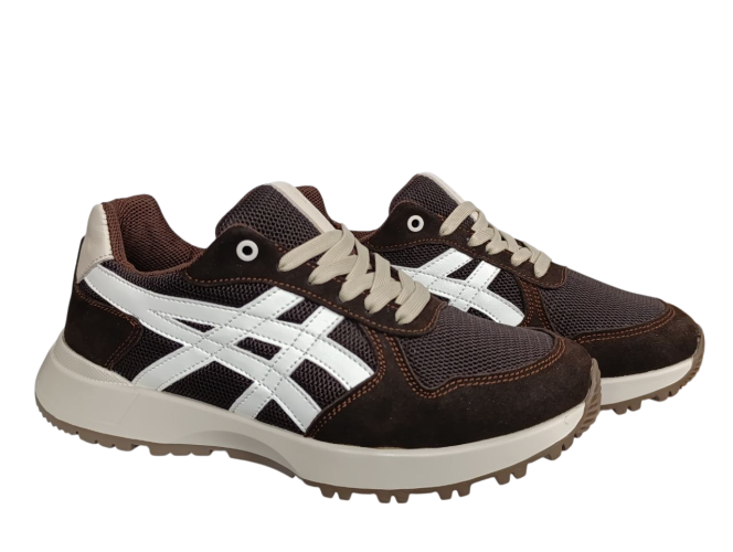 Кроссовки мужские текстильные CROSSAV 25-368 08 коричневые нубук сетка