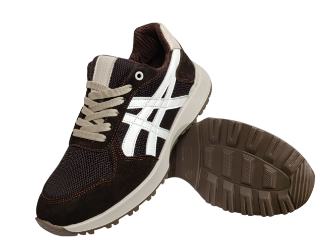 Кроссовки мужские текстильные CROSSAV 25-368 08 коричневые нубук сетка