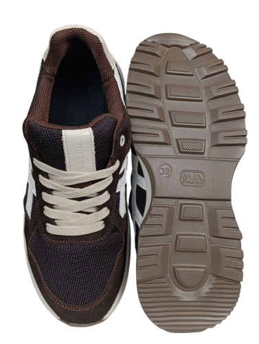 Кроссовки мужские текстильные CROSSAV 25-368 08 коричневые нубук сетка