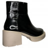 Черевики жіночі шкіряні TEMP Меган лак каблук чорний хутро