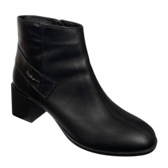 Черевики жіночі шкіряні каблук NOVA VIVO 577 чорні байка