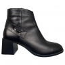 Ботинки женские кожаные каблук NOVA VIVO 577 черные байка