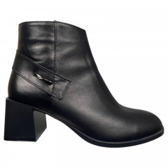 Черевики жіночі шкіряні каблук NOVA VIVO 577 чорні байка