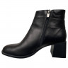 Ботинки женские кожаные каблук NOVA VIVO 577 черные байка