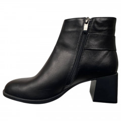 Черевики жіночі шкіряні каблук NOVA VIVO 577 чорні байка
