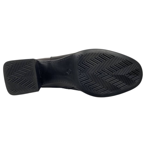 Ботинки женские кожаные каблук NOVA VIVO 577 черные байка