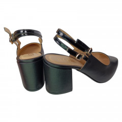 Босоножки женские кожаные каблук ILONA 814/729 01 черные 