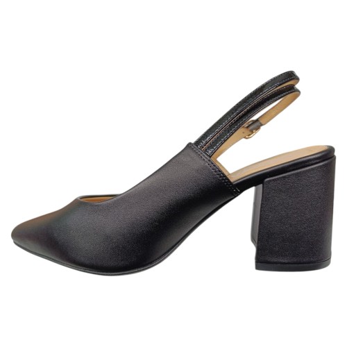 Босоножки женские кожаные каблук ILONA 814/729 01 черные