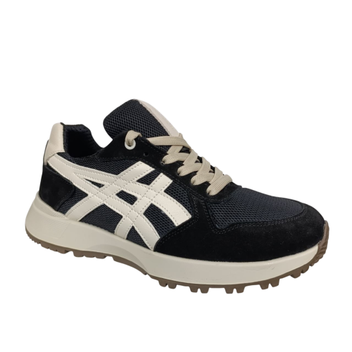 Кроссовки мужские текстильные CROSSOV 25-368 01 черные нубук