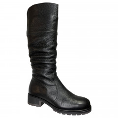 Чоботи жіночі шкіряні BLESSO 196 чорний хутро