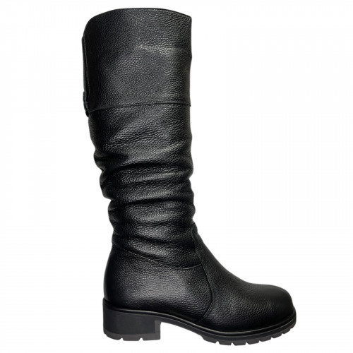 Чоботи жіночі шкіряні BLESSO 196 чорний хутро