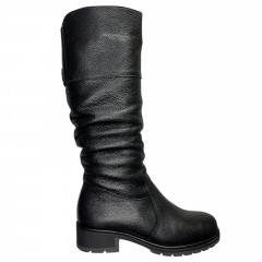 Чоботи жіночі шкіряні BLESSO 196 чорний хутро