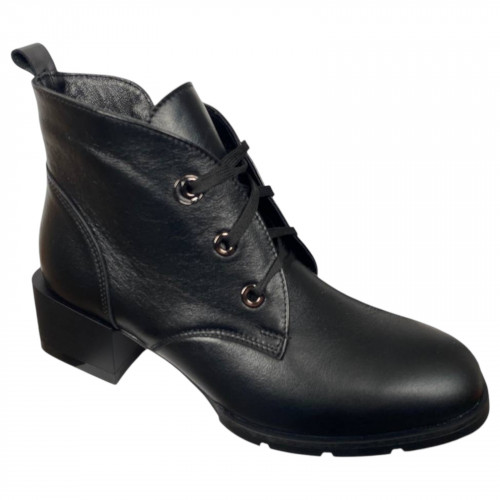 Черевики жіночі шкіряні каблук SCORPION 2410 чорні байка