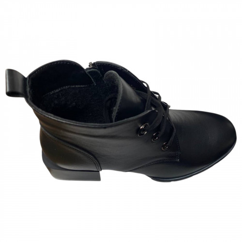 Черевики жіночі шкіряні каблук SCORPION 2410 чорні байка