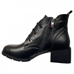 Черевики жіночі шкіряні каблук SCORPION 2410 чорні байка