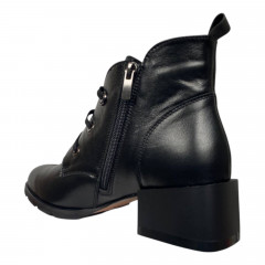 Черевики жіночі шкіряні каблук SCORPION 2410 чорні байка
