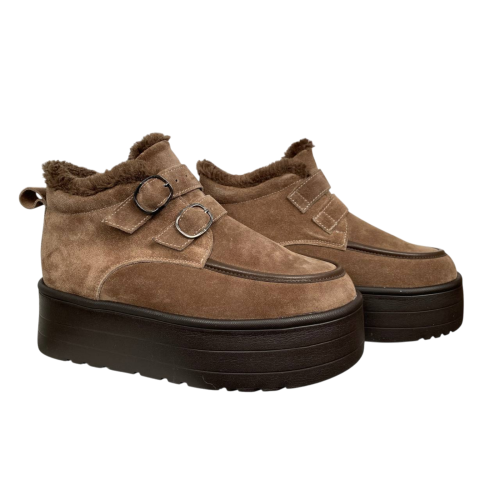 Черевики жіночі замшеві FOOT STEP 543 22 горіх хутро