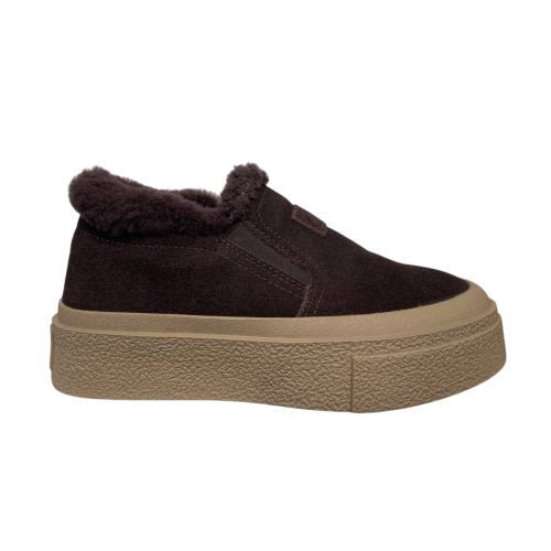 Ботинки женские замшевые HENGJI 660-2 мех коричневый