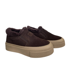 Ботинки женские замшевые HENGJI 660-2 мех коричневый