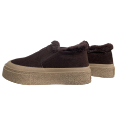 Ботинки женские замшевые HENGJI 660-2 мех коричневый