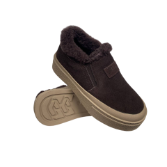 Ботинки женские замшевые HENGJI 660-2 мех коричневый