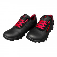 Кроссовки Мужские кожаные DENAR K2 черный/красный