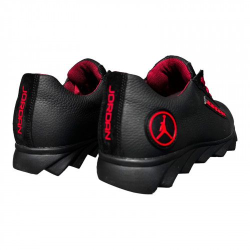 Кроссовки Мужские кожаные DENAR K2 черный/красный