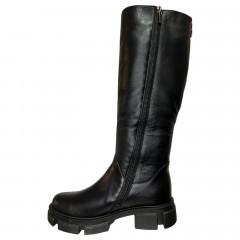 Чоботи жіночі шкіряні YTA Армі чорний хутро