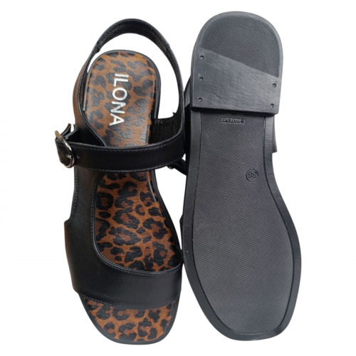 Босоніжки жіночі шкіряні ILONA 781/AR 01 чорні 