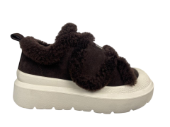 Ботинки женские замшевые HENGJI 815-6 темно-коричневый мех