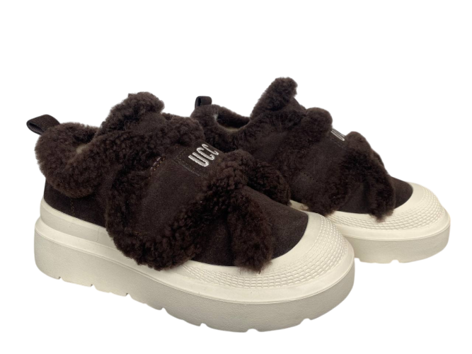 Ботинки женские замшевые HENGJI 815-6 темно-коричневый мех