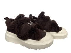 Ботинки женские замшевые HENGJI 815-6 темно-коричневый мех