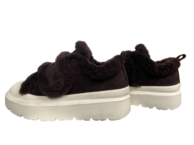 Ботинки женские замшевые HENGJI 815-6 темно-коричневый мех