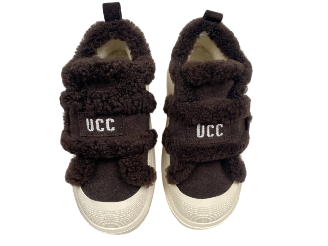 Ботинки женские замшевые HENGJI 815-6 темно-коричневый мех