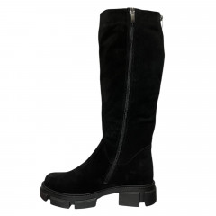 Чоботи жіночі замшеві YTA Армі чорний хутро