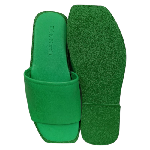 Шлепанцы женские кожаные FABIO MONELLI 9554-351 зеленые