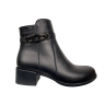 Ботинки женские кожаные KATRIN 30 01 черные каблук байка