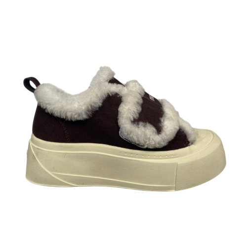 Ботинки женские замшевые HENGJI 15-6 темно коричневый мех