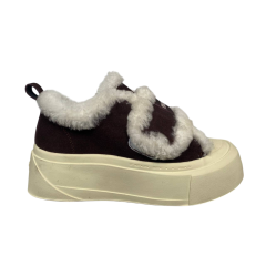 Ботинки женские замшевые HENGJI 15-6 темно коричневый мех