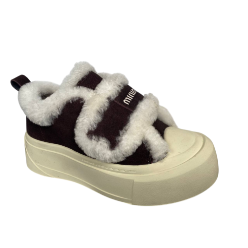 Ботинки женские замшевые HENGJI 15-6 темно коричневый мех