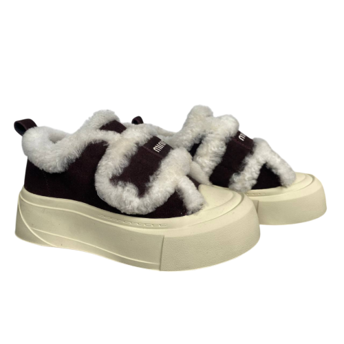 Ботинки женские замшевые HENGJI 15-6 темно коричневый мех